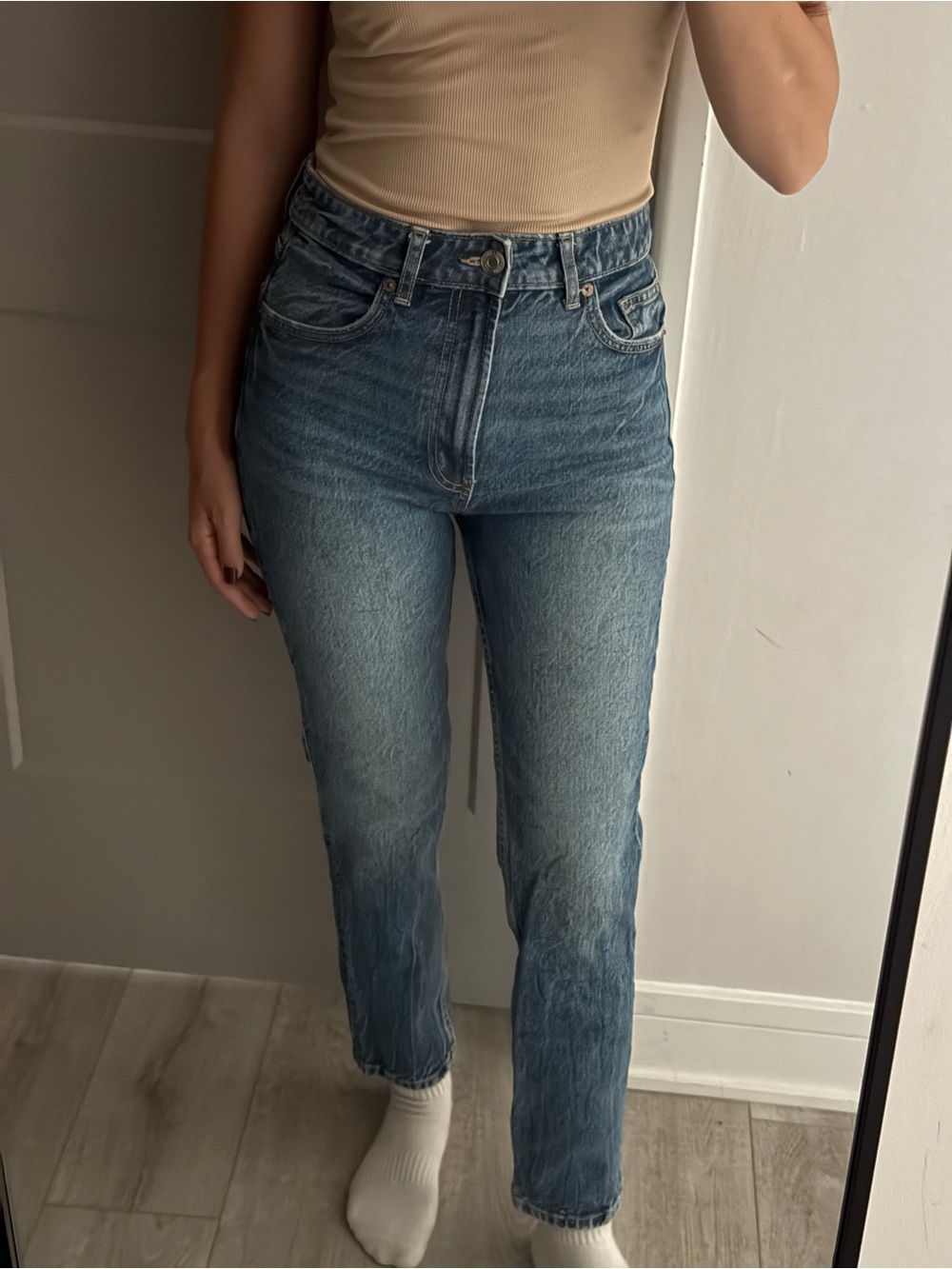 Zara Classic High-Rise Straight Leg Women's Jeans - Blue